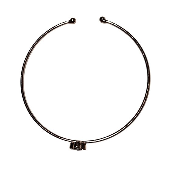 Elegant Gold Tone Open Bangle Cuff Bracelet Blue Gem Flower Accent Jewelry Women - Picture 2 of 4